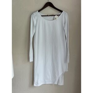 Vyda Victoria Long Sleeved Tunic T-shirt Dress NWT White S Asymmetrical